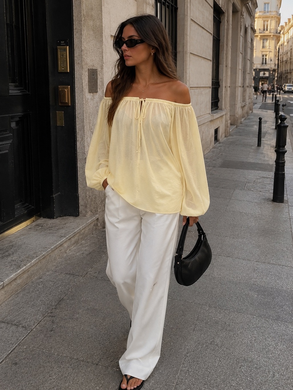 ZARA linen blend very oversized blouse